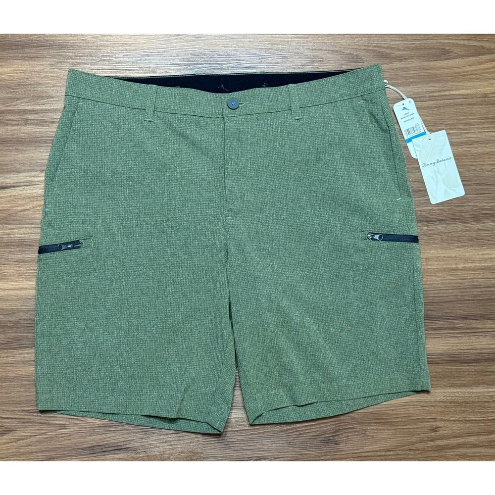 Tommy Bahama IslandZone Men Bahama Coast Cargo 9" Shorts Green Palm Moss Sz 36